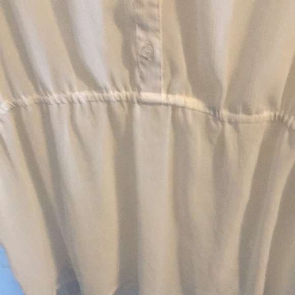 Chiffon blouse with peplum, lace inserts, mandarin collar xl - Picture 3 of 4